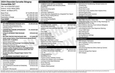 2024 Chevrolet Corvette Stingray 3LT
