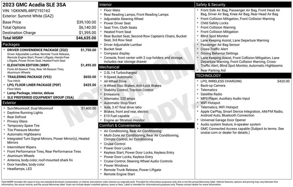 2023 GMC Acadia SLE