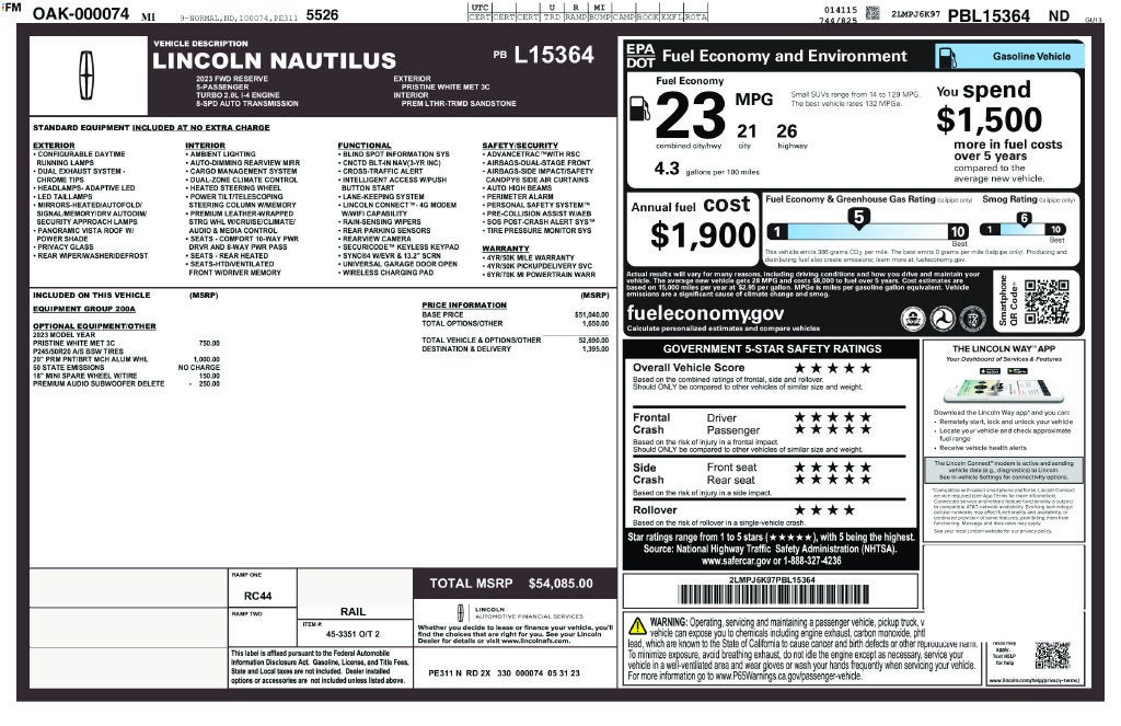 2023 Lincoln Nautilus Reserve