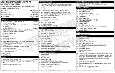 2025 Subaru Outback Touring XT