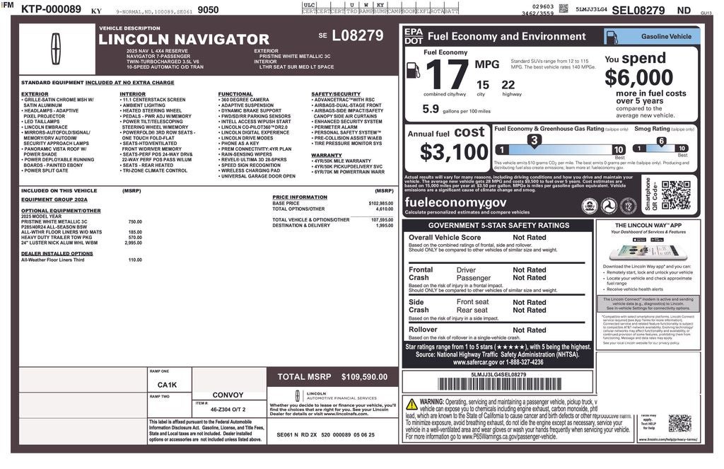 2025 Lincoln Navigator L Reserve
