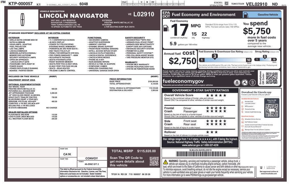 2027 Lincoln Navigator L Reserve