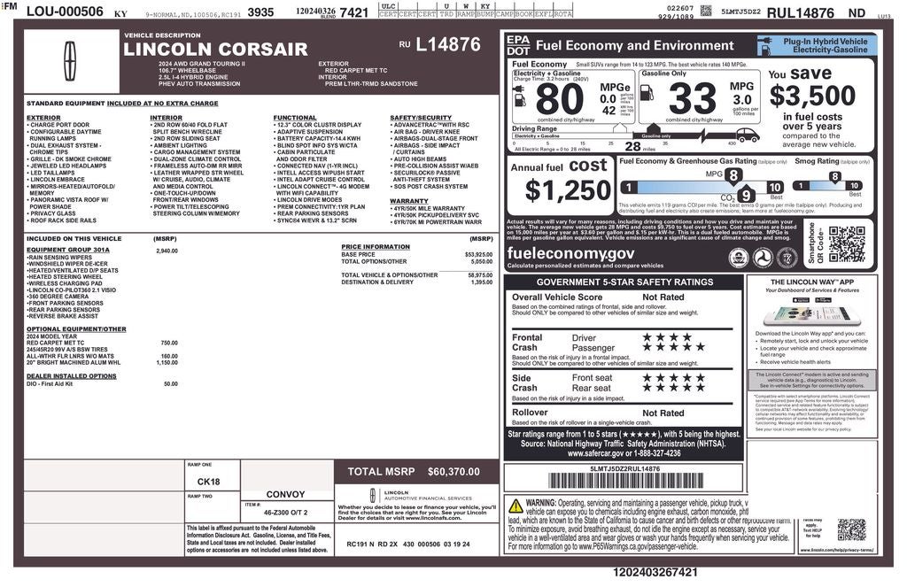 2024 Lincoln Corsair Plug-In Hybrid Grand Touring