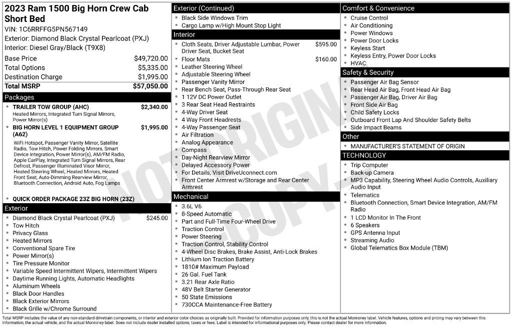 2023 RAM 1500 Big Horn/Lone Star
