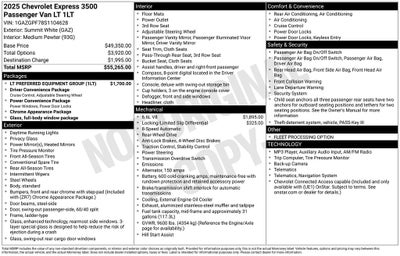 2025 Chevrolet Express 3500 LT Passenger