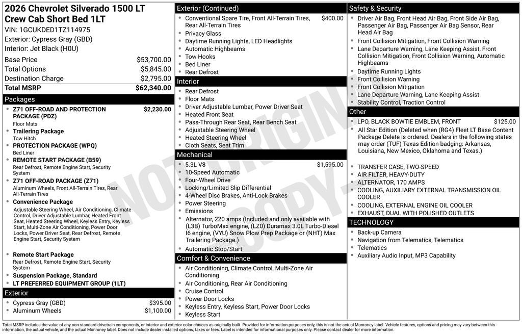 2026 Chevrolet Silverado 1500 LT LT1