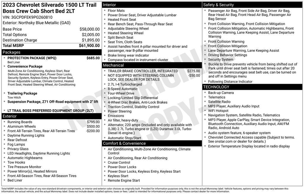 2023 Chevrolet Silverado 1500 LT Trail Boss