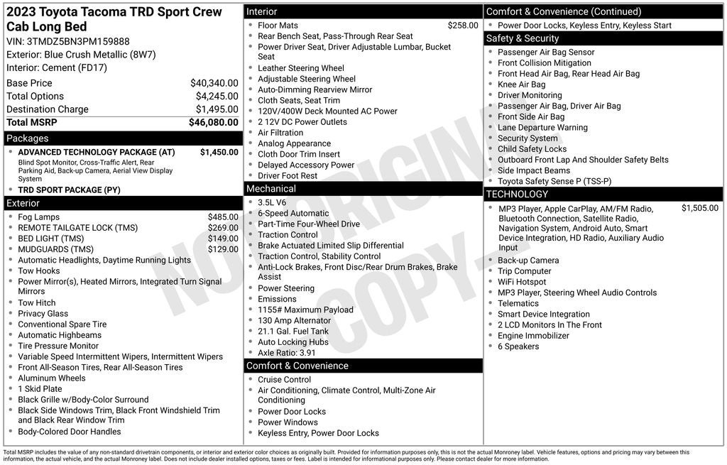 2023 Toyota Tacoma TRD Sport V6