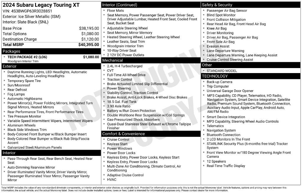 2024 Subaru Legacy Touring XT