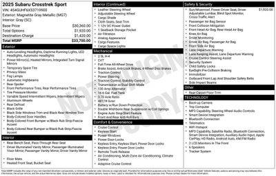 2025 Subaru Crosstrek Sport