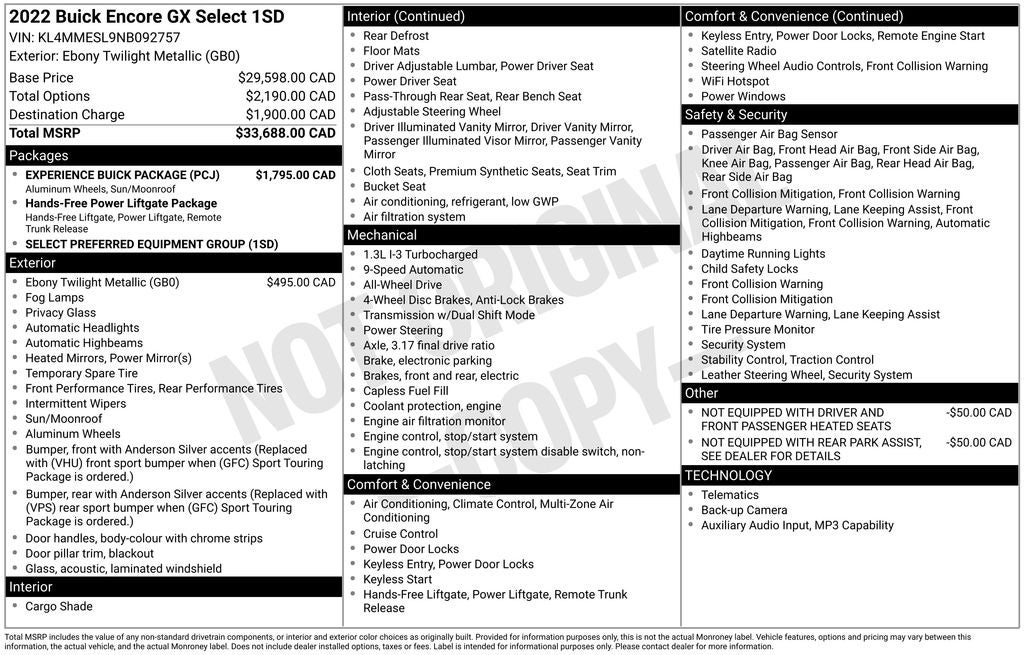 2022 Buick Encore GX Select