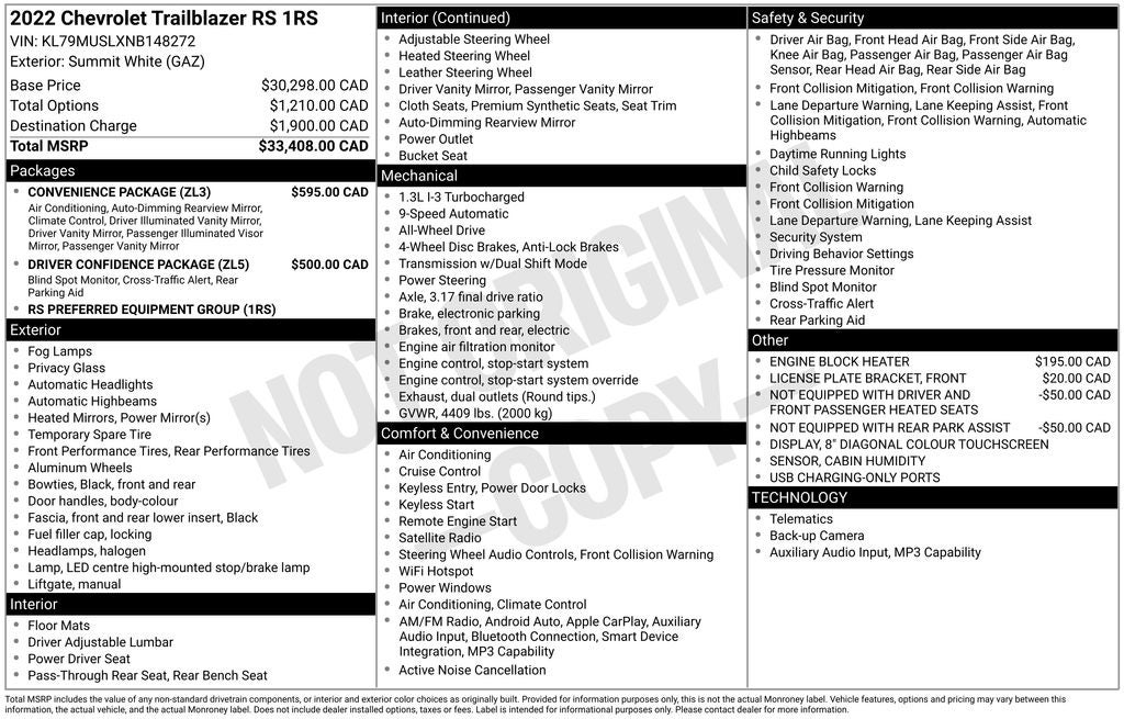 2022 Chevrolet TrailBlazer RS