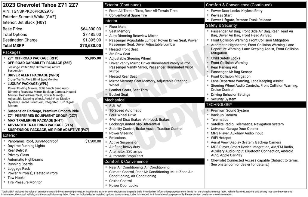 2023 Chevrolet Tahoe Z71