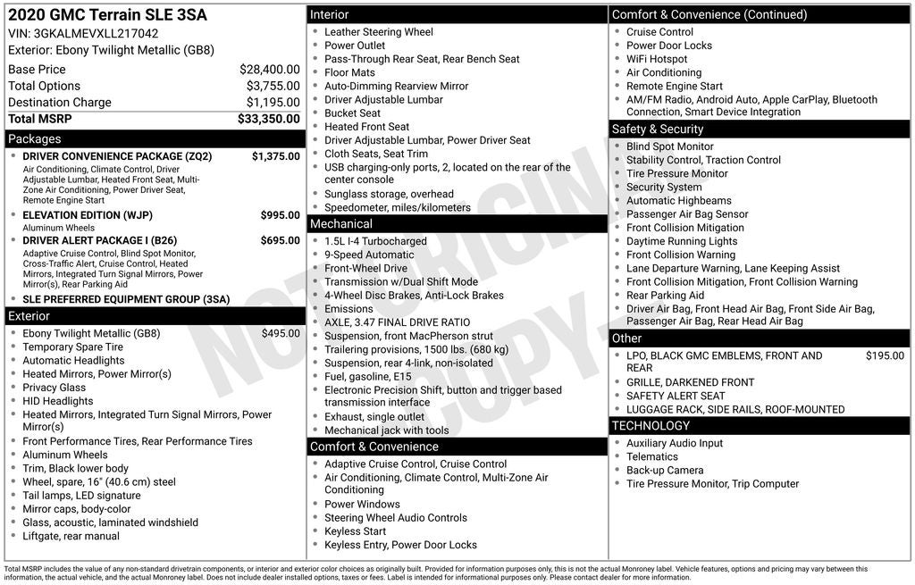 2020 GMC Terrain SLE