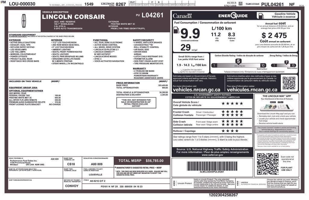 2023 Lincoln Corsair Reserve
