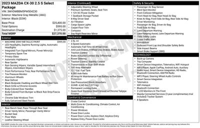 2023 Mazda Mazda CX-30 2.5 S Select Package