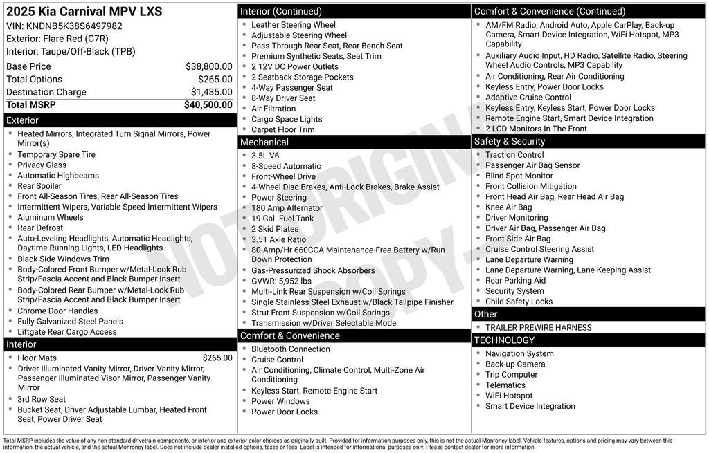 2025 Kia Carnival LXS