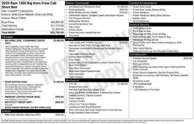 2020 RAM 1500 Big Horn/Lone Star
