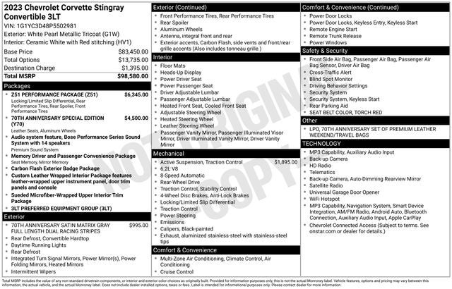2023 Chevrolet Corvette Stingray 3LT