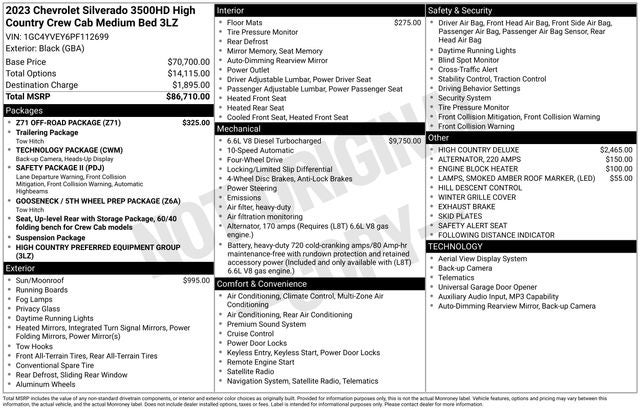 2023 Chevrolet Silverado 3500HD High Country