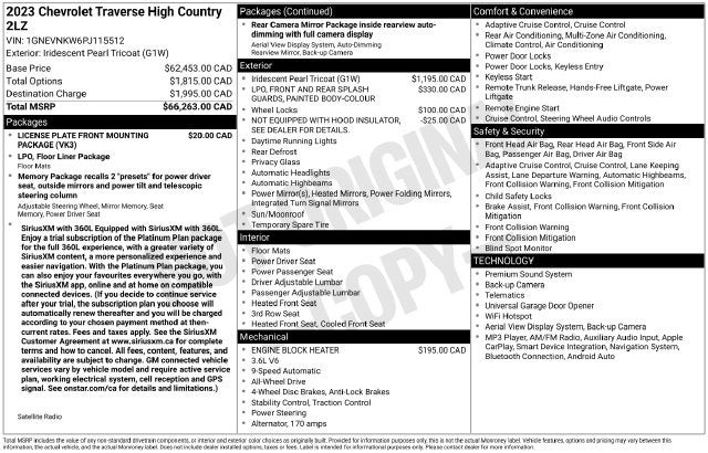 2023 Chevrolet Traverse High Country