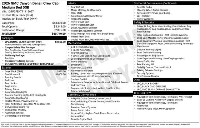 2026 GMC Canyon Denali