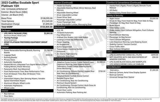 2023 Cadillac Escalade Sport Platinum