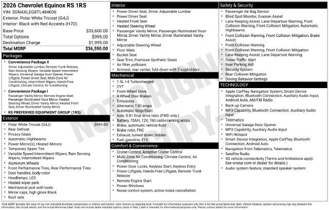 2026 Chevrolet Equinox RS