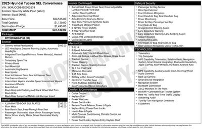 2025 Hyundai Tucson SEL Convenience