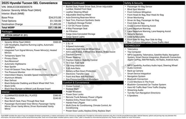 2025 Hyundai Tucson SEL Convenience