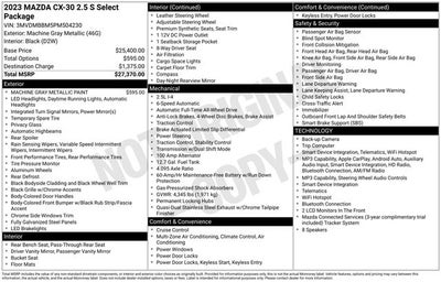 2023 Mazda Mazda CX-30 2.5 S Select Package