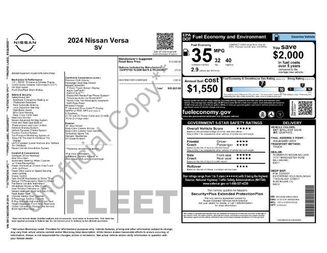 2024 Nissan Versa 1.6 SV