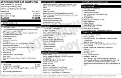 2026 Genesis GV70 3.5T Sport Prestige