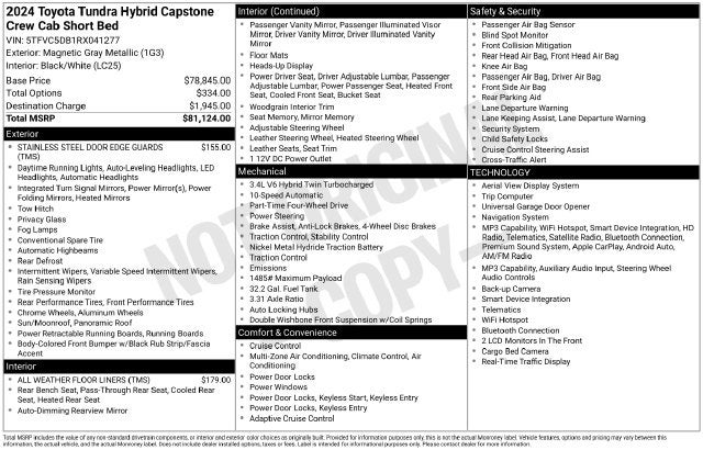 2024 Toyota Tundra Hybrid Capstone