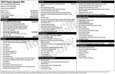 2023 Toyota Sequoia SR5 with TRD Sport and Premium Packages