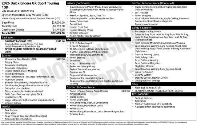 2026 Buick Encore GX Sport Touring