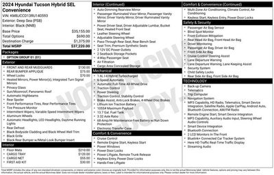 2024 Hyundai Tucson Hybrid SEL Convenience
