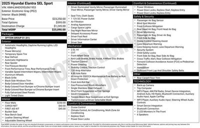 2025 Hyundai Elantra SEL Sport