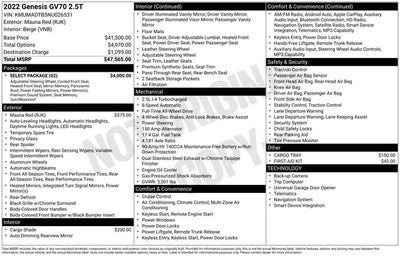 2022 Genesis GV70 2.5T Select