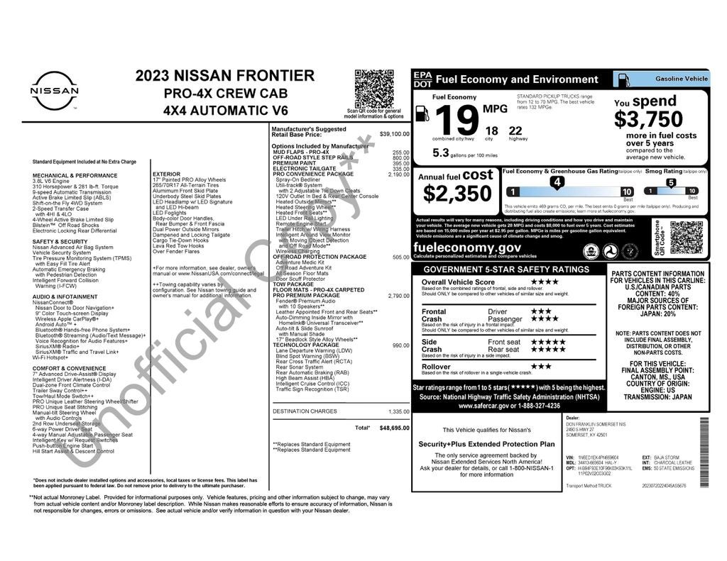 2023 Nissan Frontier PRO-4X
