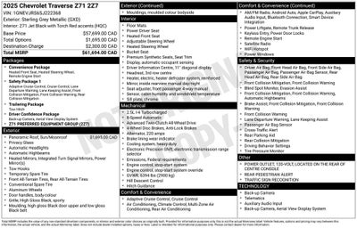 2025 Chevrolet Traverse Z71