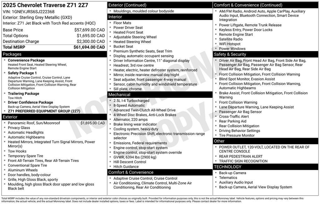2025 Chevrolet Traverse Z71