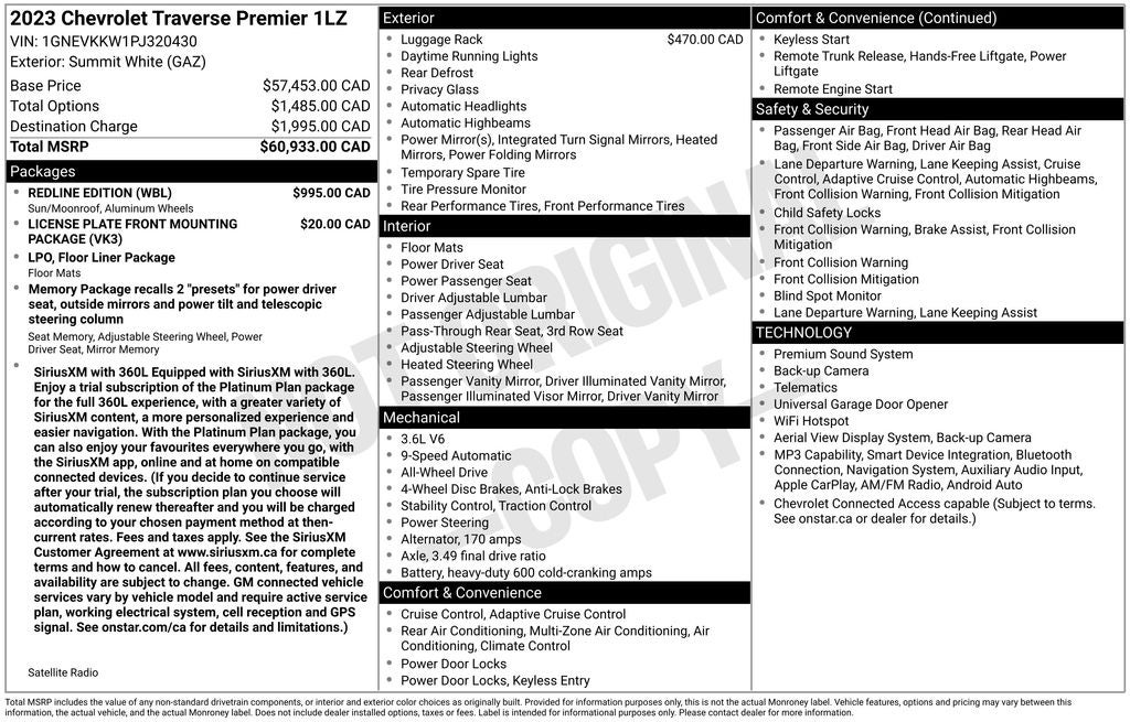 2023 Chevrolet Traverse Premier