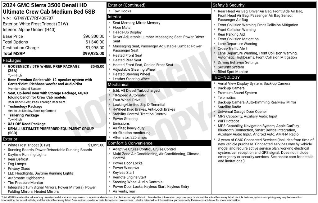 2024 GMC Sierra 3500HD Denali Ultimate