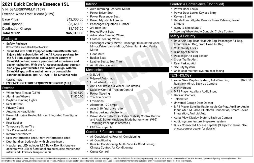 2021 Buick Enclave Essence