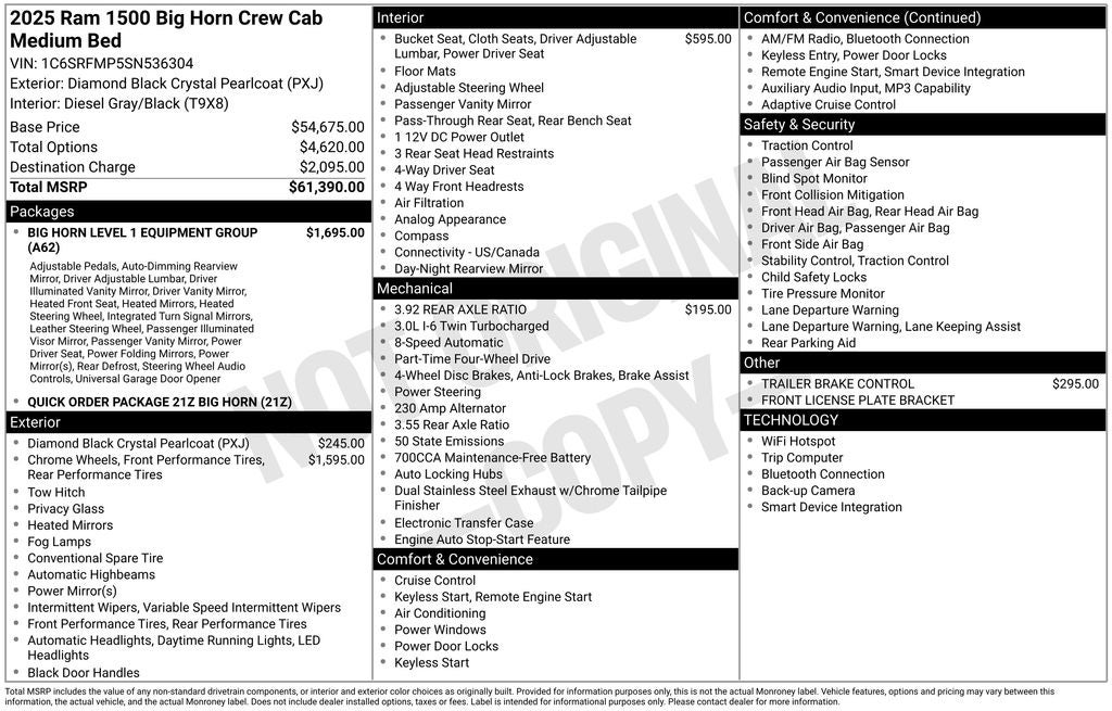 2025 RAM 1500 Big Horn/Lone Star