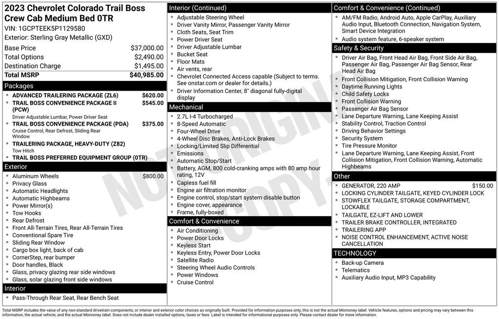 2023 Chevrolet Colorado Trail Boss