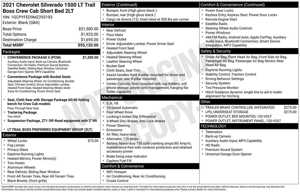 2021 Chevrolet Silverado 1500 LT Trail Boss