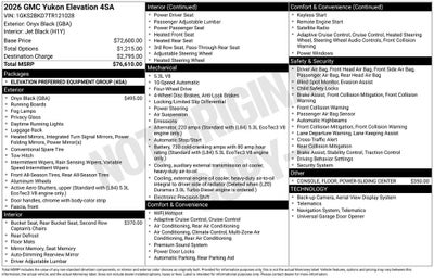 2026 GMC Yukon Elevation