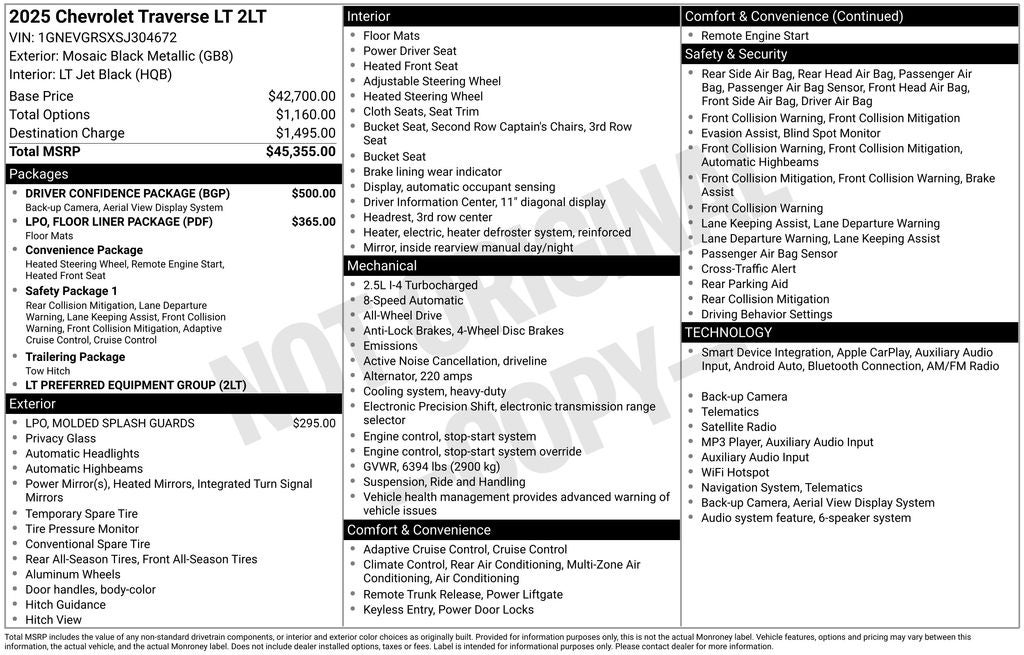 2025 Chevrolet Traverse LT 2LT